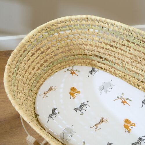 Jungle Dream 2 Pack Fitted Moses Basket Sheets - 74 x 30 cm