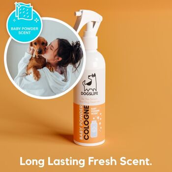 Spray pour chien parfumé à la poudre pour bébé 2