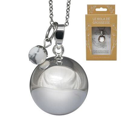 White turquoise pearl - Smooth pregnancy bola