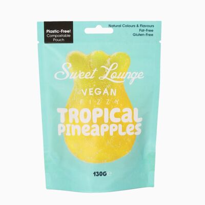 Fizzy Vegan Tropical Pineapples (Plastic-Free) 130g Share Bag