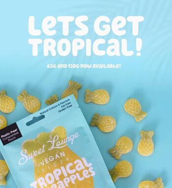 Ananas tropicaux végétaliens pétillants (sans plastique) Sachet de partage de 130 g 3