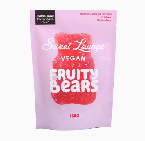Fizzy Vegan Assorted Fruity Bears (Plastic-Free) 130g Share Bag