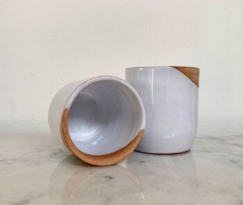 tasse a café blanc en poterie 1