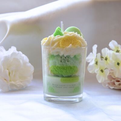 Gourmet artisanal candle scented with mojito