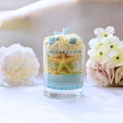 Gourmet artisanal ocean theme monoi scented candle