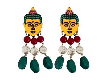 GRANDES BOUCLES D'OREILLES BOUDDHA EN OR 1