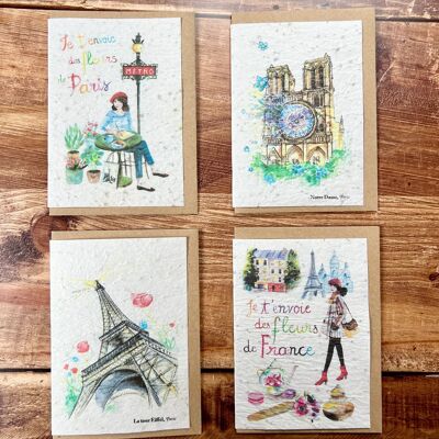 Seeded cards to plant Paris France Olympic Games