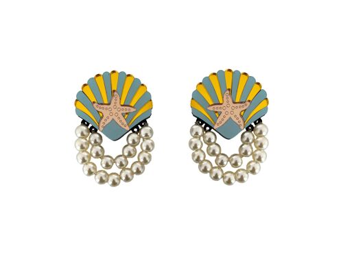 PENDIENTES SHELL PERLADA