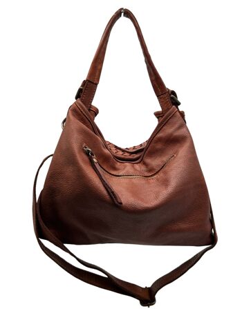 SAC EPAULE CUIR WASHED MIREILLE CAMEL 2