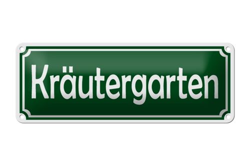 Blechschild Kräutergarten 27x10cm Pflanzen Küchenkräuter Dekoration