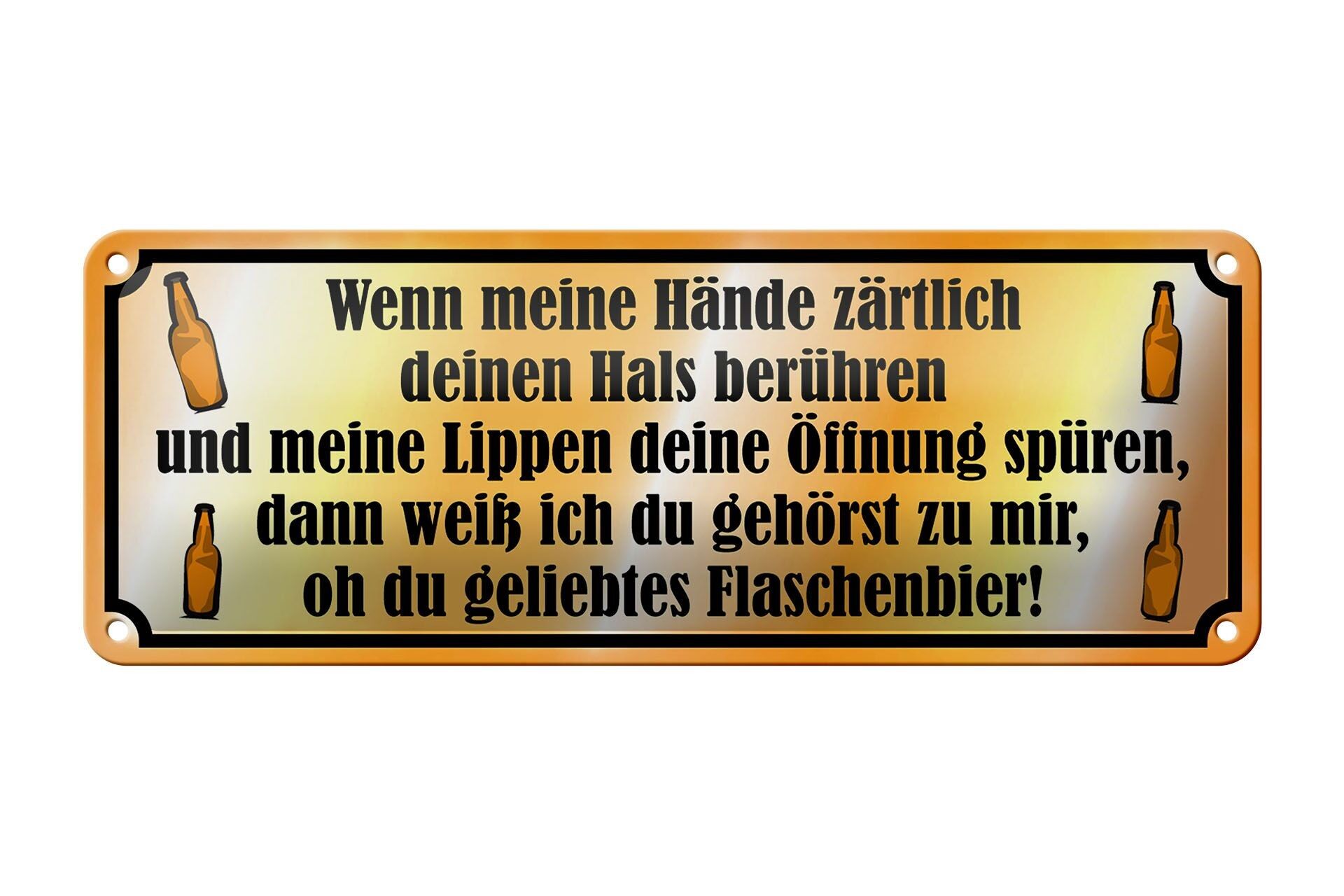 Targa in metallo 27x10 cm decorazione amata birra in bottiglia