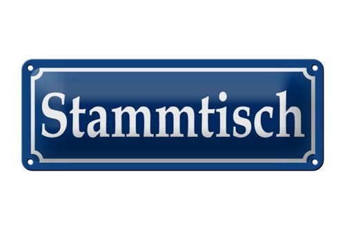 Blechschild Stammtisch 27x10cm Gaststätte Bar Kneipe Dekoration