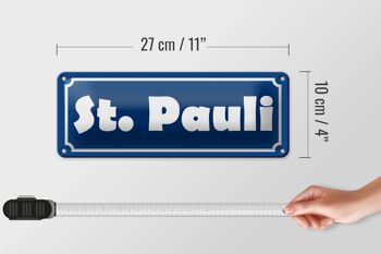 Plaque en étain St. Pauli 27x10cm idée déco quartier Hambourg 4