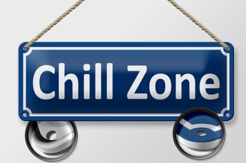 Panneau en étain Chill Zone 27x10cm, décoration bien-être et relaxante 2