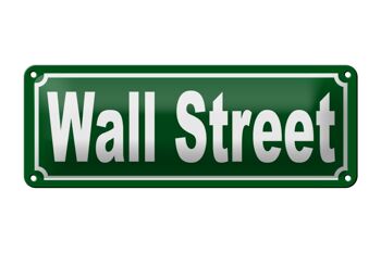 Panneau en étain Wall Street 27x10cm, décoration de rue New York Manhattan 1