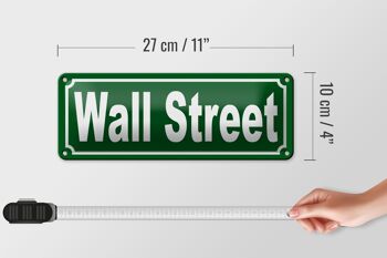 Panneau en étain Wall Street 27x10cm, décoration de rue New York Manhattan 4