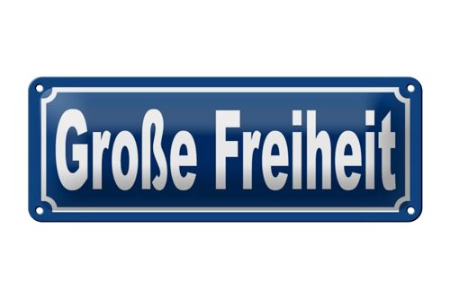 Blechschild Große Freiheit 27x10cm Hamburg St. Pauli Clubs Dekoration