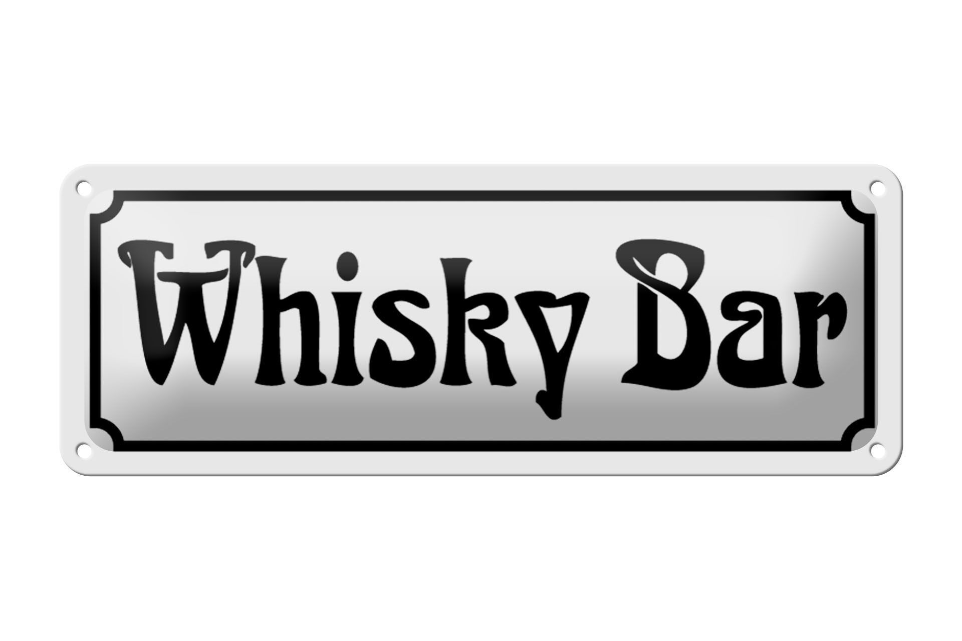 Targa in metallo Whisky Bar 27x10 cm Wall Bar Liquor Man Cave Decorazione