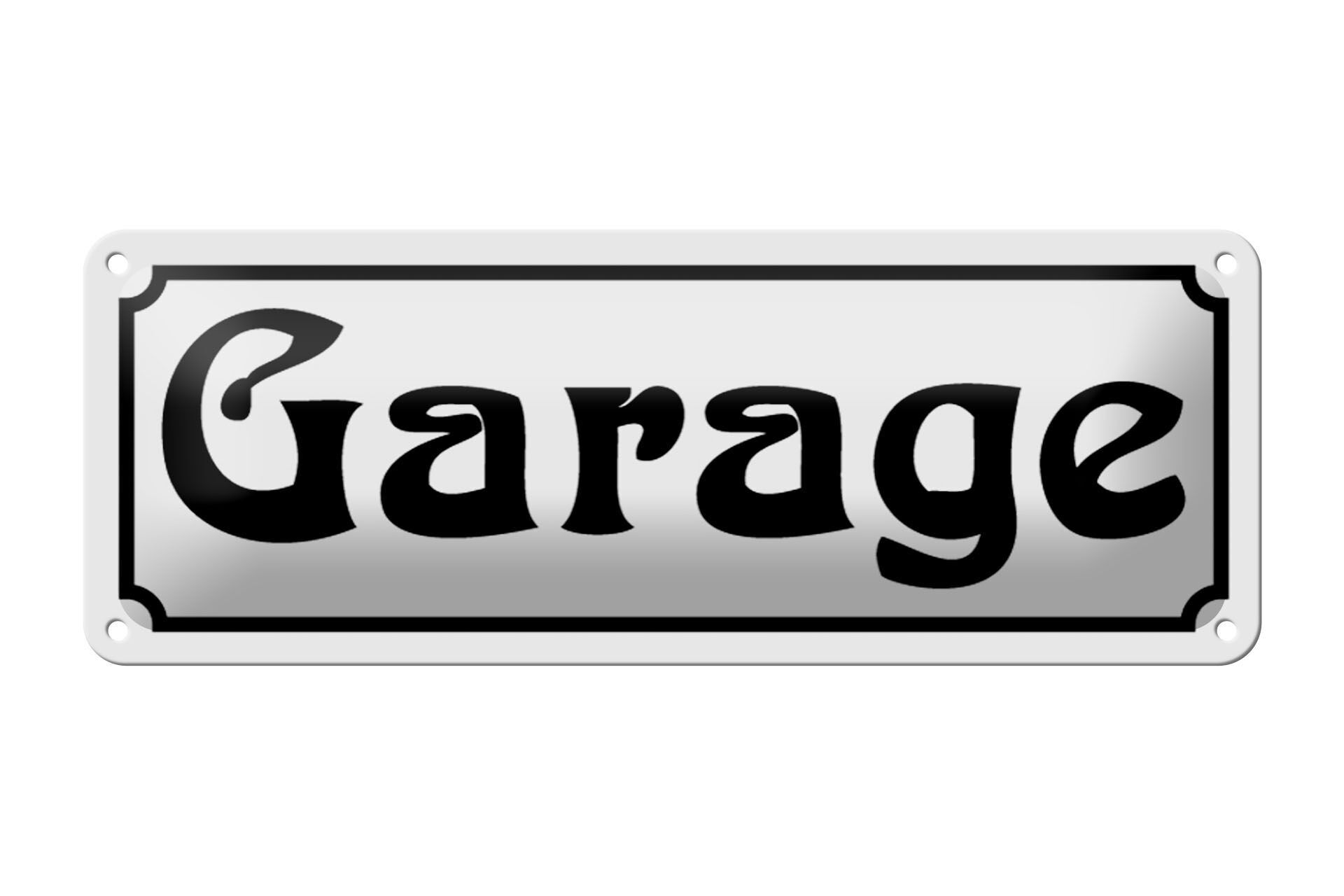 Targa in metallo garage 27x10 cm decorazione pubblicitaria officina