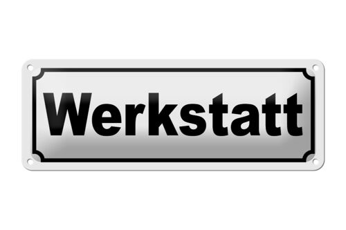 Blechschild Werkstatt 27x10cm Auto Mechaniker Handwerker Dekoration