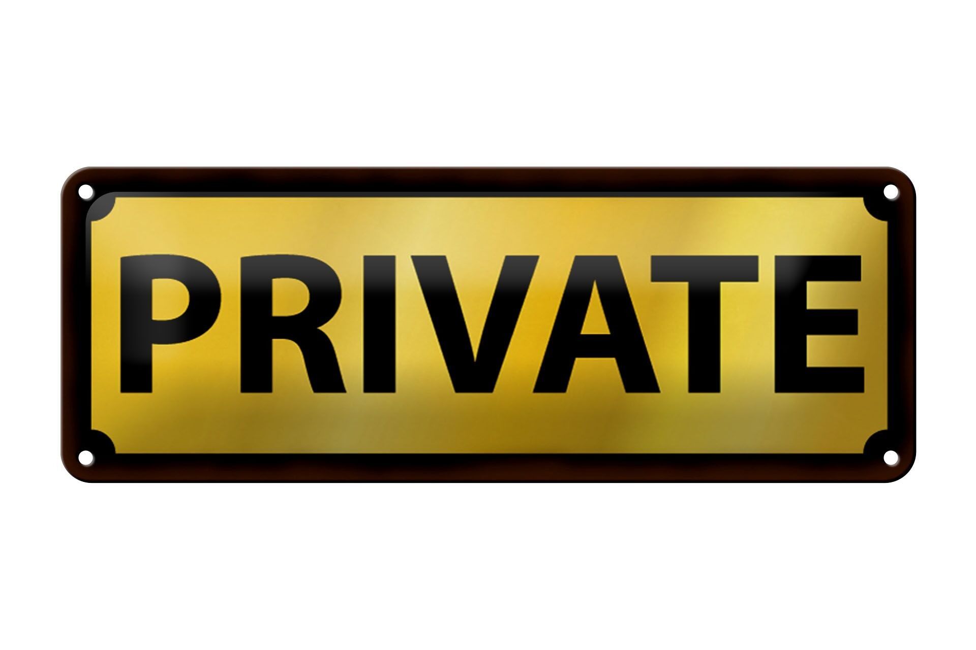 Targa in metallo Privato 27x10 cm Accesso vietato Decorazione latta sig