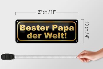 Panneau en étain disant 27x10cm, décoration «meilleur papa du monde» 4