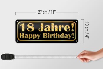 Signe en étain Happy Birthday 27x10cm, décoration d'anniversaire de 18 ans 4