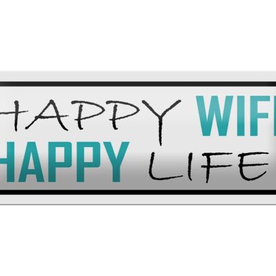 Cartel de chapa que dice 27x10cm Decoración de vida feliz esposa feliz