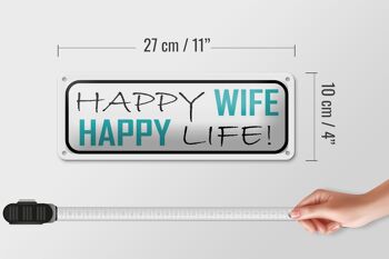 Panneau en étain disant 27x10cm, décoration de femme heureuse, vie heureuse 4