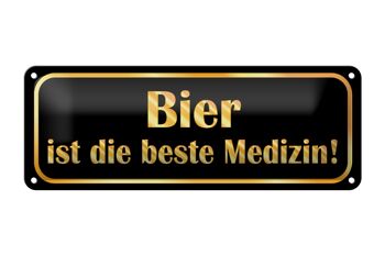 Plaque en étain 27x10cm La bière est la meilleure décoration de médecine 1