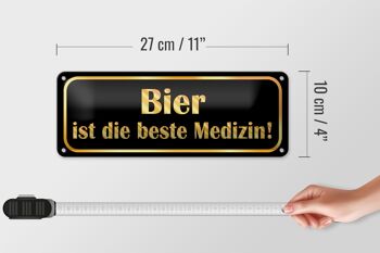 Plaque en étain 27x10cm La bière est la meilleure décoration de médecine 4