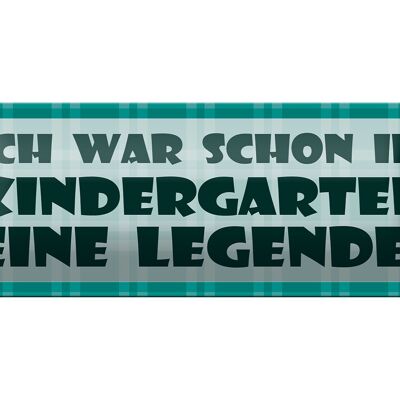 Letrero de chapa que dice 27x10cm Estaba en la decoración de la leyenda del jardín de infantes.