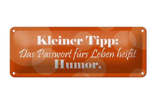 Blechschild Spruch 27x10cm Passwort für's Leben Humor Dekoration