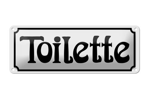 Blechschild Hinweis 27x10cm Toilette weißes Schild