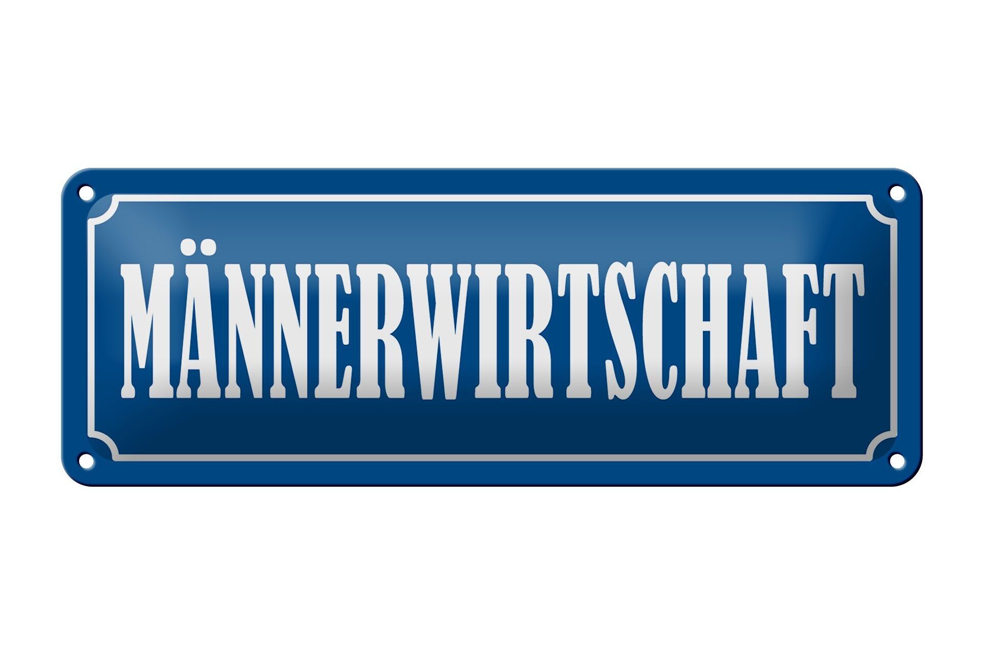 Metal sign notice 27x10cm men's economy blue sign