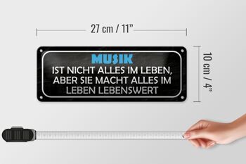 Plaque en tôle disant 27x10cm La musique n'est pas tout dans la vie mais la décoration 4