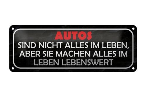 Blechschild Spruch 27x10cm Autos nicht alles im Leben aber Dekoration