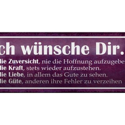 Blechschild Spruch 27x10cm ich wünsche dir Kraft Liebe Güte Dekoration