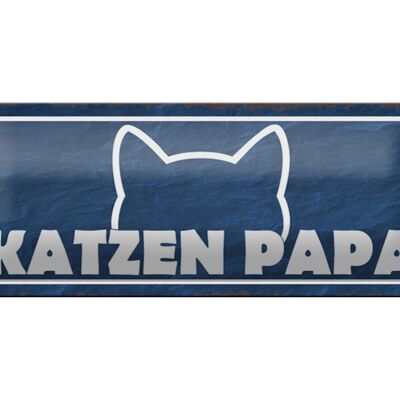 Blechschild Spruch 27x10cm Katzen Papa Dekoration