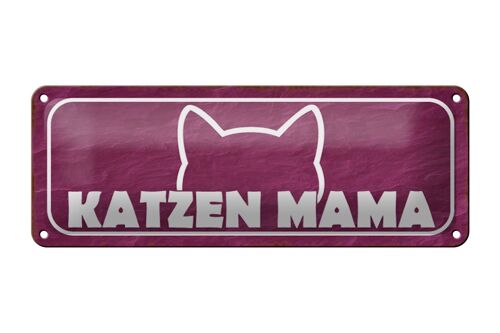 Blechschild Spruch 27x10cm Katzen Mama Dekoration