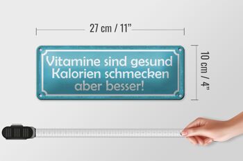 Panneau en étain indiquant 27x10cm, vitamines, calories saines, meilleure décoration 4