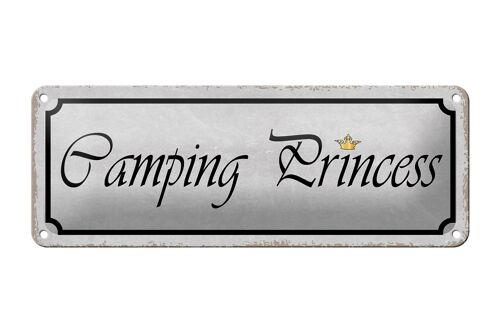 Blechschild Hinweis 27x10cm Camping Princess Dekoration