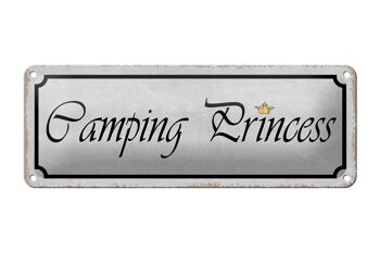 Panneau en étain 27x10cm, décoration Camping Princess 1