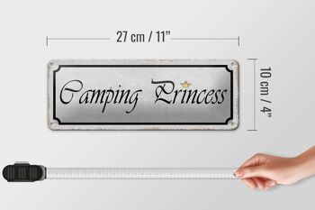 Panneau en étain 27x10cm, décoration Camping Princess 4