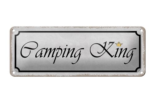 Blechschild Hinweis 27x10cm Camping King Dekoration