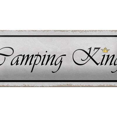 Blechschild Hinweis 27x10cm Camping King Dekoration