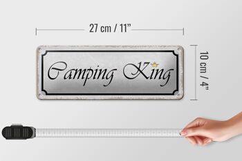 Panneau en étain 27x10cm, décoration Camping King 4