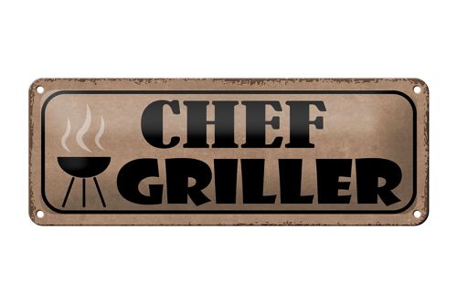 Blechschild Spruch 27x10cm Grill Chef Griller Dekoration