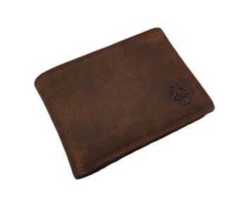 Petit portefeuille Silas avec compartiment cartes et compartiment monnaie en cuir protection RFID 1