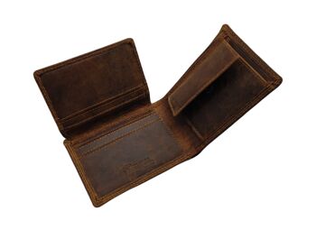 Petit portefeuille Silas avec compartiment cartes et compartiment monnaie en cuir protection RFID 14